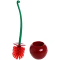 Creative Toilet Brush with Holder Bowl&Long Handle, Household Bathroom Cleaning Tool Cleaner and Base for Storage&Organization, Thick Bristle for Deep Clean-Rust Resistant Leakproof-Red Cherry Shape