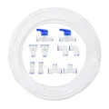 1/4" OD Quick Connect Push in to Connect Water Tube Fitting 10pcs+1/4 inch RO Water White Tubing(32FT)