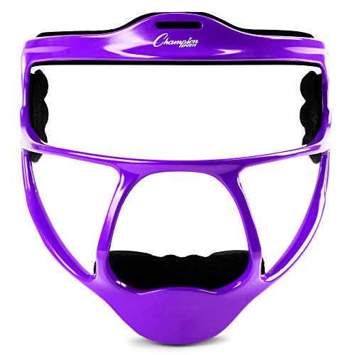 Champion Sports Magnesium Softball Face Mask - Lightweight Masks for Adults - Durable Head Guards - Premium Sports Accessories for Indoors and Outdoors - Purple