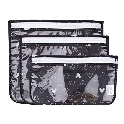 Bumkins Travel Bag, Disney Mickey Mouse Toiletry, Baby, TSA Approved Pouch, Zip Bag, Quart Size Compliant, Clear-Sided, Diaper Bag Organization, Makeup, Accessories