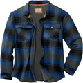 Legendary Whitetails Men's Standard Archer Thermal Lined Flannel Shirt Jacket, Cabin Cobalt Plaid, X-Large