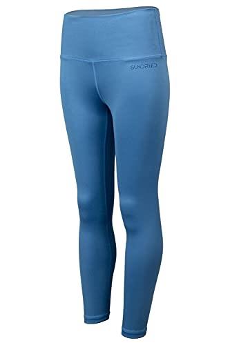 Sundried Women's 7/8 Premium Fitness Leggings Training Running Gym Tights, Blue, XS