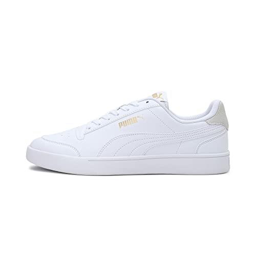 PUMA Men's Shuffle Sneaker, White/White/Team Gold, US 8.5