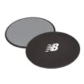 New Balance Sliding Core Discs Workout Sliders - Fitness Ab Sliders Dual-Sided Pads (Carpet/Hardwood Floor) | Home Ab Exercise Equipment for Women, Men, Black/Grey