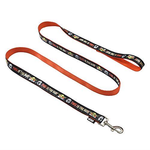 Star Wars for Pets The Mandalorian This is The Way 4 Foot Dog Leash, 48 Inches | Orange 4 Ft Dog Leash Easily Attaches to Any Dog Collar or Harness | Mandalorian Nylon Dog Leash 4 Feet for All Dogs
