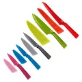Kuhn Rikon Colori+ Everyday 5 Pc Kitchen Knife Set (Bread Knife, Chef Knife, Utility Knife, 2X Paring Knife) Kitchen Knives Set, Sharp Knife Set – 3 Year Kuhn Rikon Kitchen Accessories Guarantee