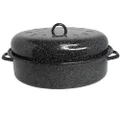 Mirro 15" Black Covered Oval Roaster with Lid
