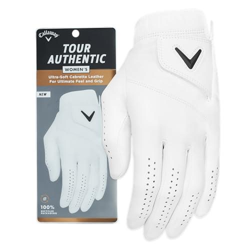 Callaway Golf 2022 Women's Tour Authentic Glove (White, Standard Medium, Worn on Left Hand)