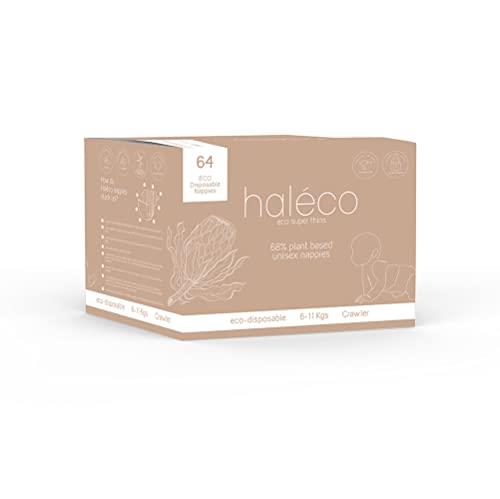 Luvme Haleco Eco Disposable Nappies for 6-11 kg Crawler (Box of 64)