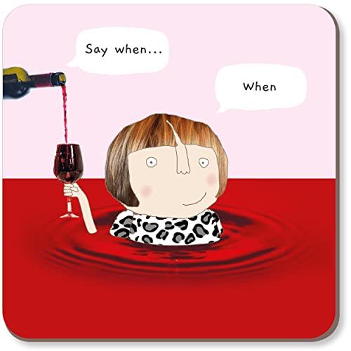 Rosie Made A Thing Wine When Cork Backing Coaster, 10 cm x 10 cm