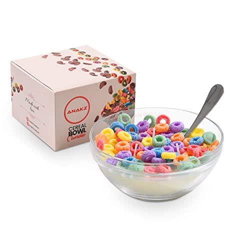 Cereal Candle Bowl with Spoon, 3 Wicks for Best Burn, Cute Cool Vanilla Scented Food Candles for Cool Gifts
