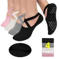 Pilates Socks Yoga Socks with Grips for Women Non-Slip Grip Socks for Pure Barre, Ballet, Dance, Workout, Hospital