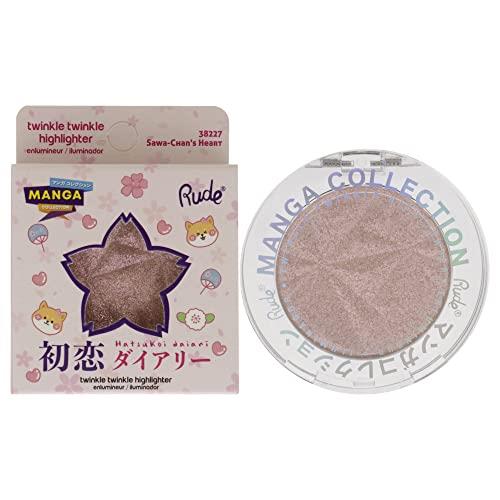 Rude Cosmetics Manga Collection Twinkle Twinkle Highlighter - Sawa-Chans Heart For Women 0.14 oz Highlighter