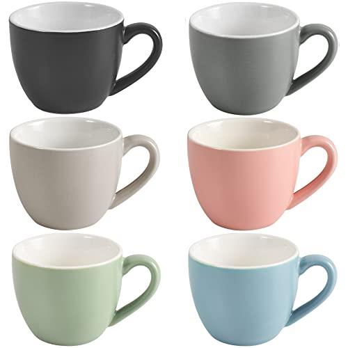 homEdge Mini Procelain Espresso Cup, 3 Ounces / 90 ml Tiny Cofffee Mugs Demitasse for Espresso, Tea- Set of 6, Multicolor