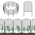 OUSHENG 10 Pack Decorative Garden Fence, Total 10ft(L) x 24in(H) Animal Barrier Border, Rustproof Metal Wire Section Edging Fencing Panel for Outdoor Patio Garden Yard, Arched