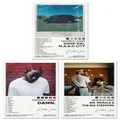 Bkioqoh A Set of 3 canvas posters,Kendrick Poster Lamar Good Kid Maad City Poster Damn Poster, Album Aesthetics 3 Piece Set,8x12IN Canvas Prints Unframed Set of 3