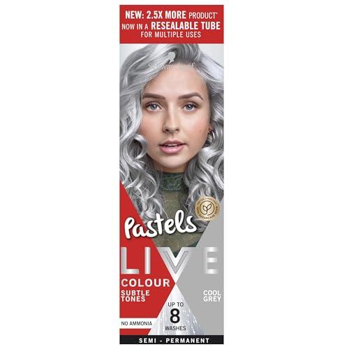 Schwarzkopf LIVE Colour Pastels Cool Grey, Semi-permanent Hair Colour,Lasts Up to 8 Washes
