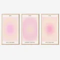 Adyggefy 3 Piece Pink Gradient Aura Spiritual Canvas Wall Art Trippy Positive Affirmations Room Aesthetic Posters Minimalist Open Mind Body Soul Energy Quotes Prints Paintings 12x16in Unframed