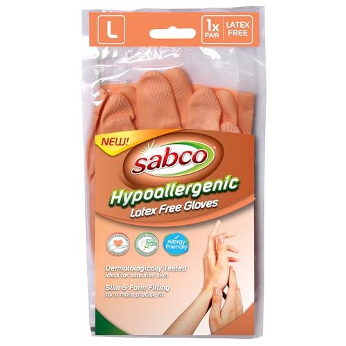 Sabco Hypoallergenic Latex Free Gloves, Large (1 Pair)