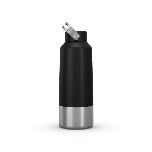 Decathlon - Hiking Stainless Steel Water Bottle with Screw Top 1L - MH100 - Carbon Grey