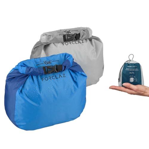 Forclaz Waterproof Half-Moon Trekking Storage Covers 2-Pack, 7 litres Capacity, Pacific Blue