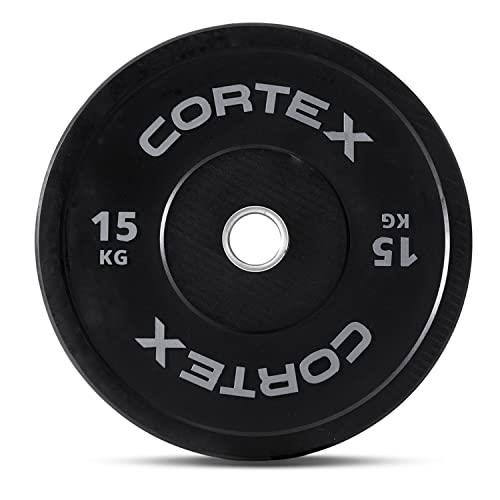Cortex Black Series V2 Rubber Olympic Bumper Plate, 50 mm Hole Diameter, 15 kg