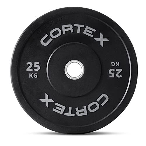 Cortex Black Series V2 Rubber Olympic Bumper Plate, 50 mm Hole Diameter, 25 kg