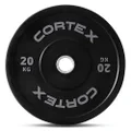 Cortex Black Series V2 Rubber Olympic Bumper Plate, 50 mm Hole Diameter, 20 kg