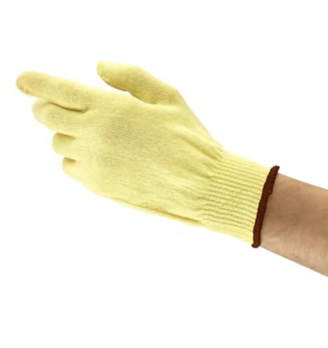 Ansell HyFlex Cut Resistant Work Gloves, Yellow, Large (12 Pairs)