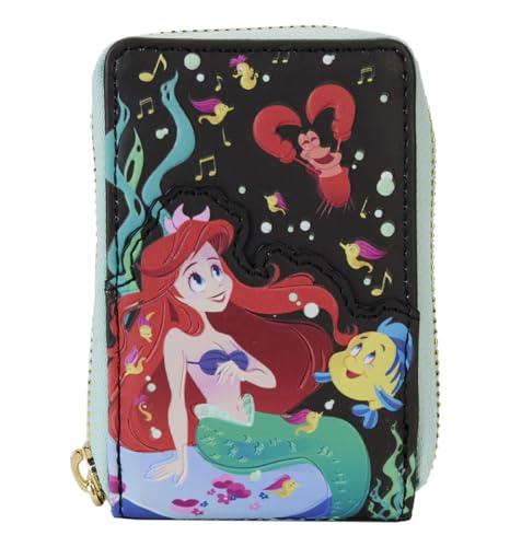 Loungefly Disney Little Mermaid 35th Anniversary Life is the Bubbles Accordion Zip Around Wallet, Black, ONE SIZE, Accordion