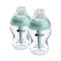 Tommee Tippee Baby Bottles, Advanced Anti-Colic Baby Bottle with Slow Flow Breast-Like Teat, 260ml, 0m+, Self-Sterilising, Baby Feeding Essentials, Pack of 2
