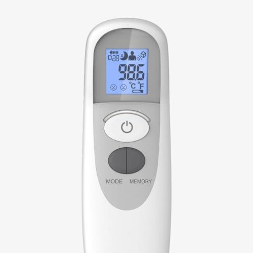 Mother’s Choice Touch-Free Forehead Thermometer: Fast 1-Second Accurate Reading with Fever Alert, Night Mode - Suitable for Babies, Children, and Adults, Measures Forehead, Food & Water Temperature