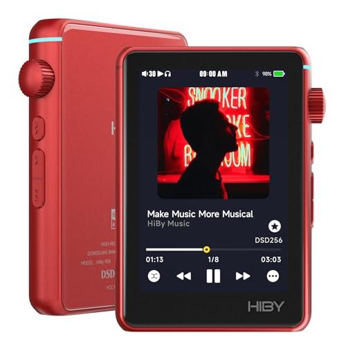 HiBy R3 II Hi-Fi MP3 Player with Bluetooth and WiFi Supports Streaming DSD PCM MQA dongle 3.5mm+4.4mmBAL Jacks(Red)