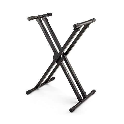 On-Stage KS8291XX ERGO-LOK Double-X Keyboard Stand with Lok-Tight Construction (Setup for Keyboards, Synths, Organs, and Electric Pianos, 320 lb Capacity, Adjustable, Folding, Portable, Metal, Black)