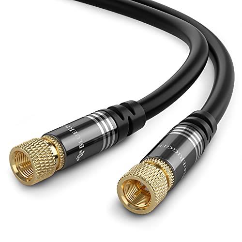 BlueRigger RG6 Digital Coaxial Audio Video Cable (3M, Male F Type Connector, Triple Shielded) – Coax Cable for HDTV, CATV, DVB-T2/C/S, Cable Modem, Radio, Satellite Receivers