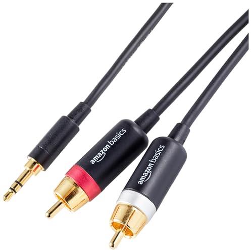 AmazonBasics 3.5mm to 2-Male RCA Adapter Cable - 8 Feet
