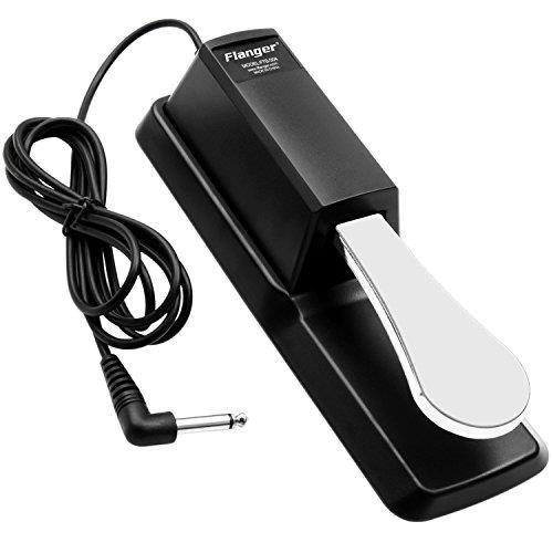 Flanger Sustain Pedal Universal Foot Damper for Digital Electronic Piano Keyboard, (Carbon Black, FTB-004)