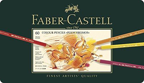 Faber-Castel 110060 Polychromos Colored Pencil Set in Metal Tin, 60 Pieces