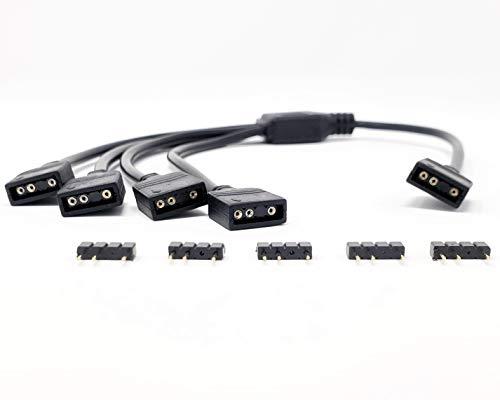 MICRO CONNECTORS 3-Pin Addressable RGB (ARGB) 1 to 4 Splitter Cable - 50cm with Male Pins (F04-04ARGB-50)