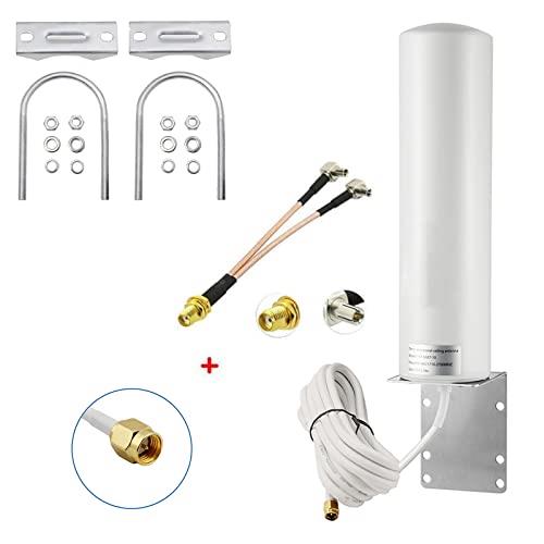 High Gain 10-12dBi MIMO SMA Male/Dual TS9 3G 4G LTE Bracket Mount Signal Booster Antenna for Netgear Nighthawk M1 MR1100 Mobile Hotpots Router MiFi Mobile Hotspot Router