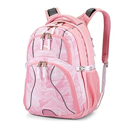 High Sierra Swerve Laptop Backpack, Pink Marble - Bubblegum Pink, One Size, Swerve Laptop Backpack (53665-9667)