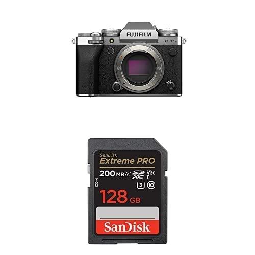Fujifilm X-T5 Silver Camera Body + Sandisk 128Gb Extreme PRO SD Card PreOrder Offer