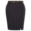 Kate Kasin Women's Vintage Bodycon Pencil Skirt for Formal Office Size XL Black KK856-1