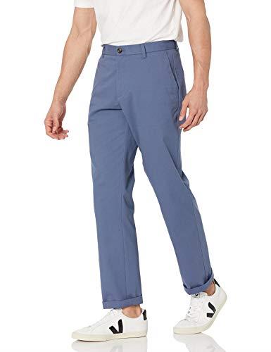 Amazon Essentials Men's Classic-Fit Wrinkle-Resistant Flat-Front Chino Pant (Available in Big & Tall), Indigo, 35W x 30L