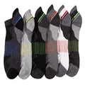 Sof Sole Men's Bamboo Cushioned Performance No-Show Athletic Sock, Black,Grey, Blue, Yellow, Green, Orange, Large