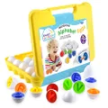 Magic Sensory Alphabet Eggs - 26 Memory & Match Colourful Matching Eggs to Teach The Alphabet - Unisex Egg Toys for Toddlers 1-3 - Educational Egg Toy - Letters and Colours Egg Carton Toy
