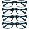 The Reading Glasses Company Blue Tortoiseshell Readers Value 4 Pack Designer Style Mens Womens RRRR92-3 +2.00