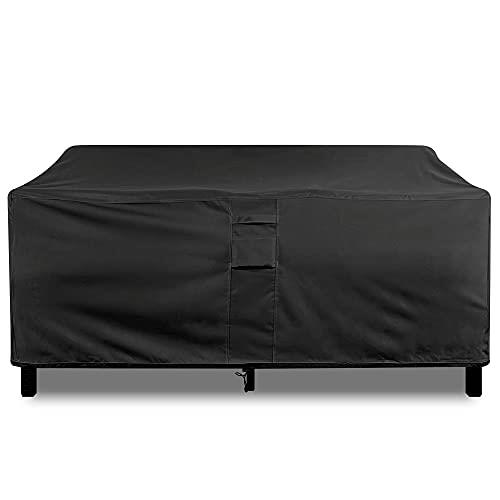 KHOMO GEAR Heavy Duty Outdoor Patio Furniture Loveseat Cover Sofa Bench Cover - 104'' x 32.5'' x 33'', Black