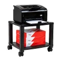 Mind Reader Classify Mobile Printer Cart with Cable Management, BlK, 2 Tiers, Black