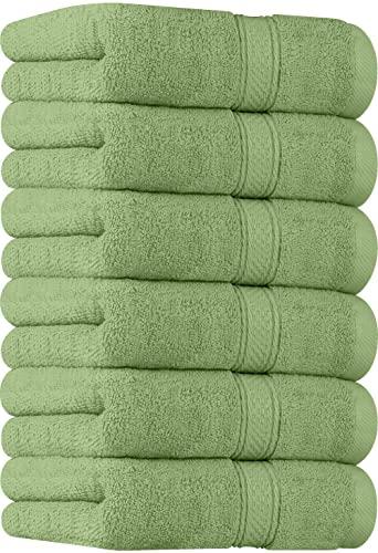 Utopia Towels Premium Sage Green Hand Towels - 100% Combed Ring Spun Cotton, Ultra Soft and Highly Absorbent, 600 GSM Exrta Large Hand Towels 16 x 28 inches, Hotel & Spa Quality Hand Towels (6-Pack)